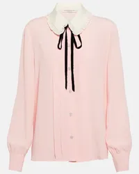 Alessandra Rich Blusa in misto seta Rosa