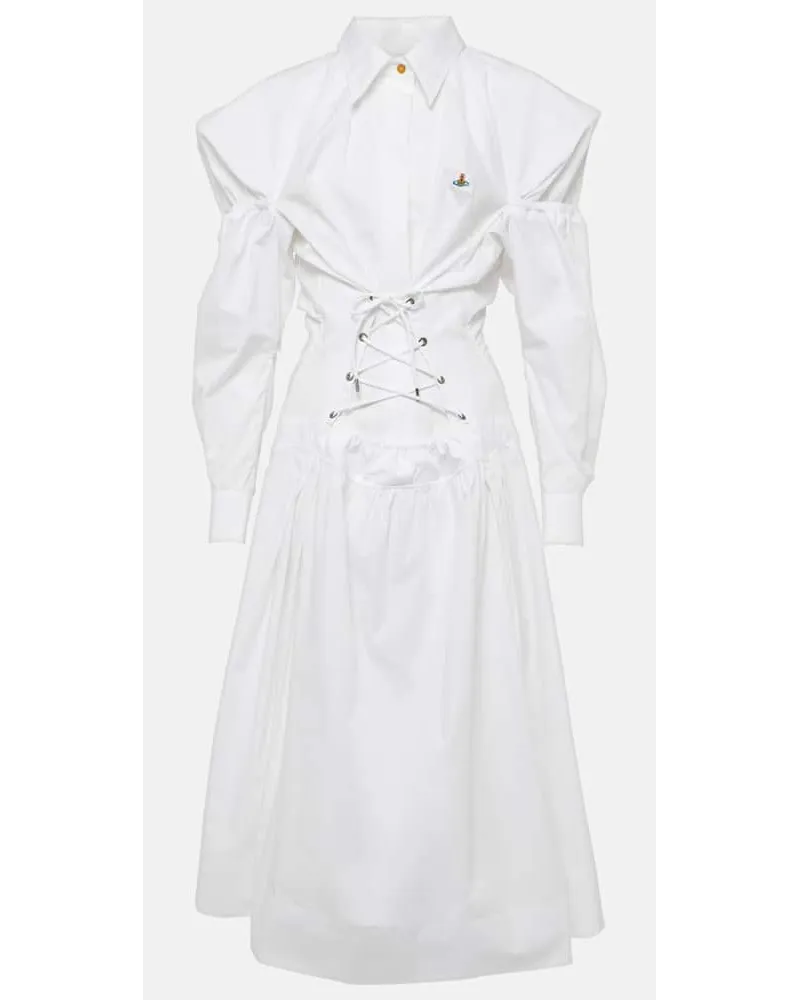 Vivienne Westwood Abito midi Kate in popeline di cotone Bianco