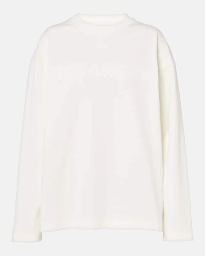 Jil Sander Felpa in jersey di cotone Bianco