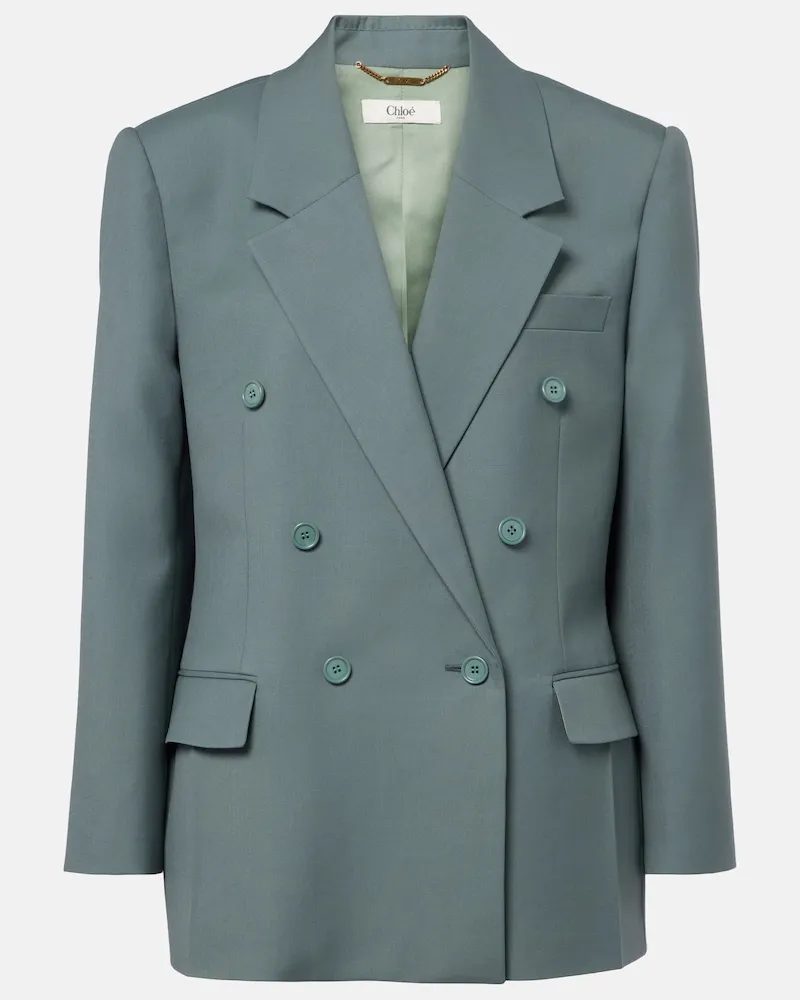 Chloé Chloé Blazer doppiopetto in lana Verde