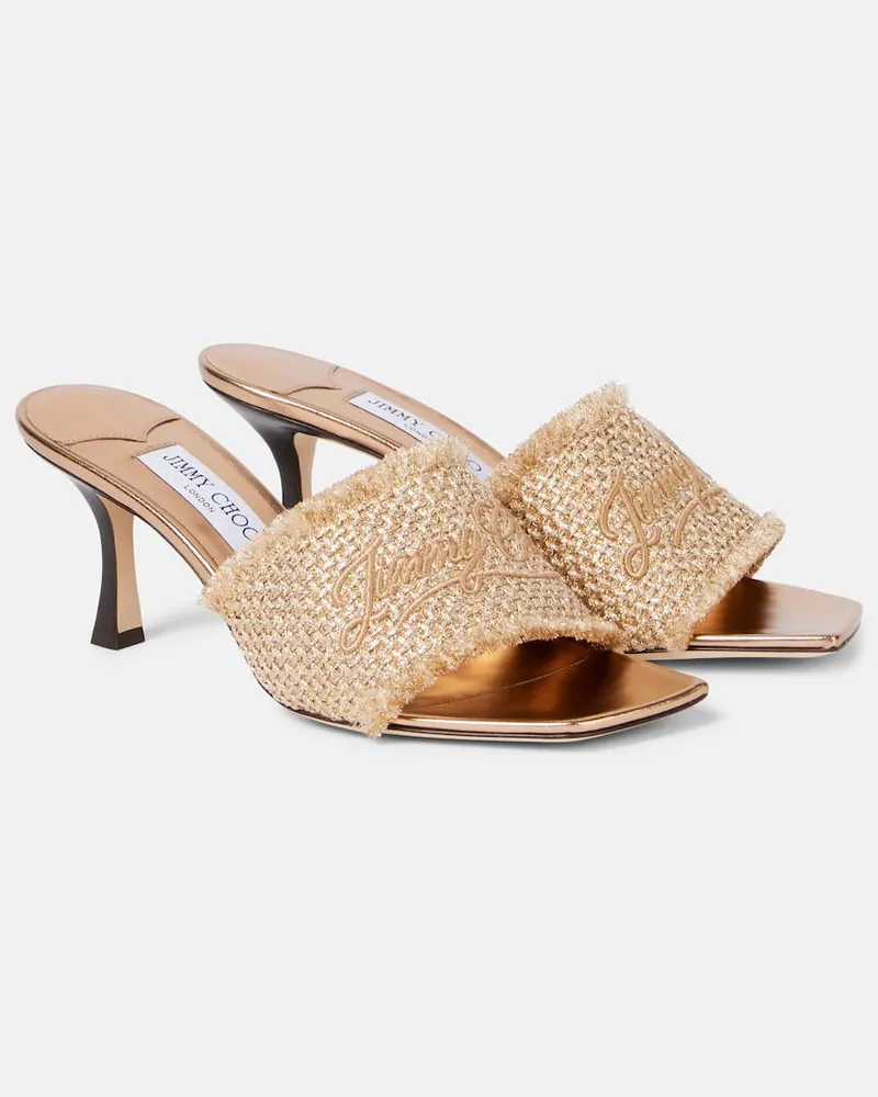 Jimmy Choo Mules Alexia 70 con lamÃ Oro