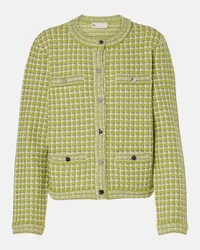 Tory Burch Giacca in maglia a quadri Verde