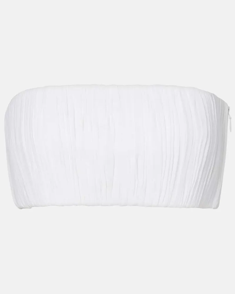 Alaïa AlaÃ¯a Top a fascia cropped Bianco