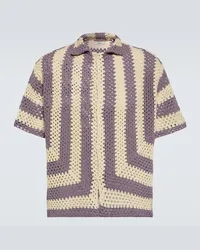 BODE Camicia Flagship in crochet di misto cotone Viola