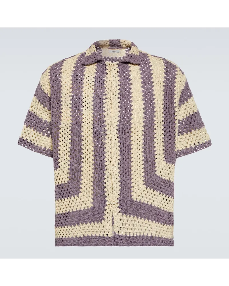 BODE Camicia Flagship in crochet di misto cotone Viola