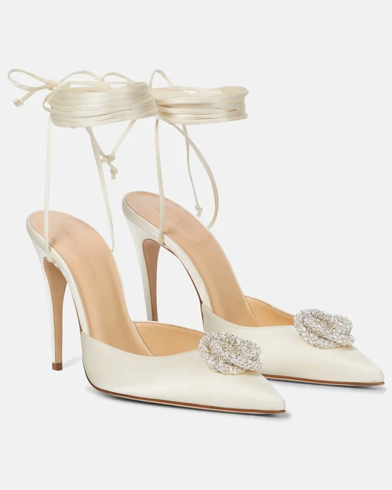 Magda Butrym Pumps in raso con cristalli Bianco