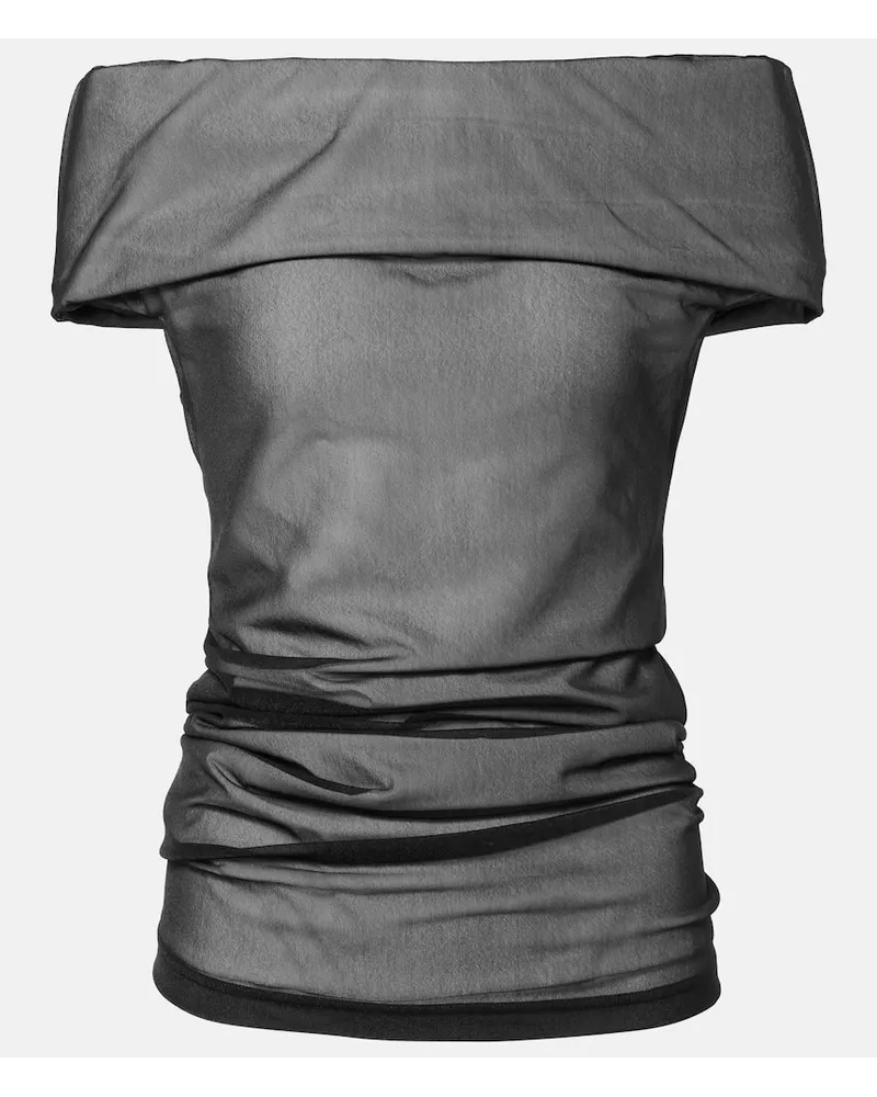 Proenza Schouler Top Allegra con scollo bardot Nero