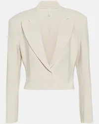 Norma Kamali Blazer cropped in jersey Neutro