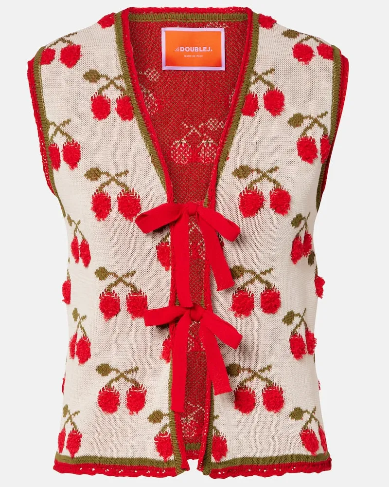 La DoubleJ Gilet Cherry in misto cotone con intarsio Multicolore