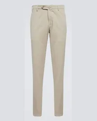 Loro Piana Pantaloni slim Pantaflat in misto cotone Beige