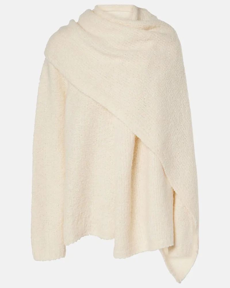 STAUD Pullover Siren con sciarpa Bianco