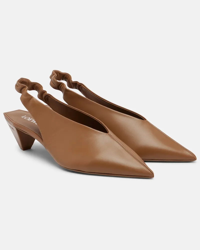 Loewe Pumps slingback Origami in pelle Marrone