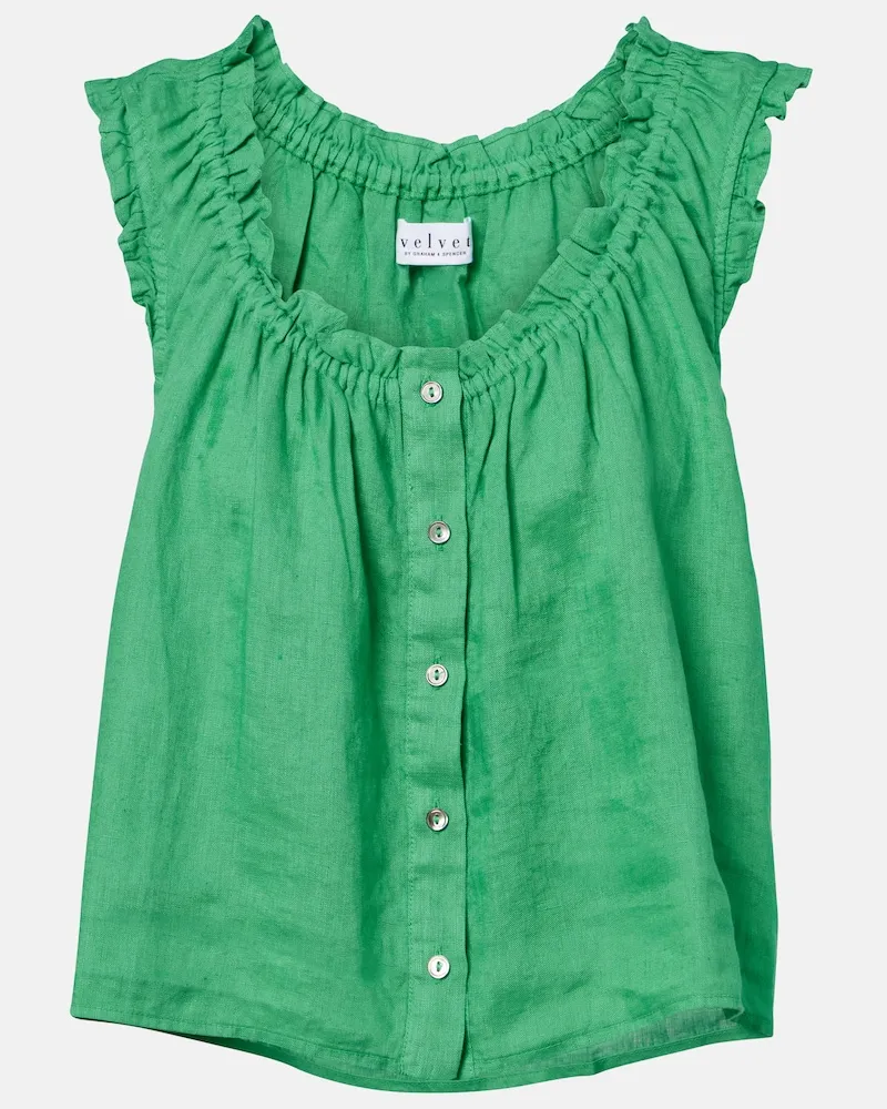 Velvet Top Tana in lino Verde