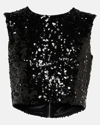 Dolce & Gabbana Top cropped con pailettes Nero