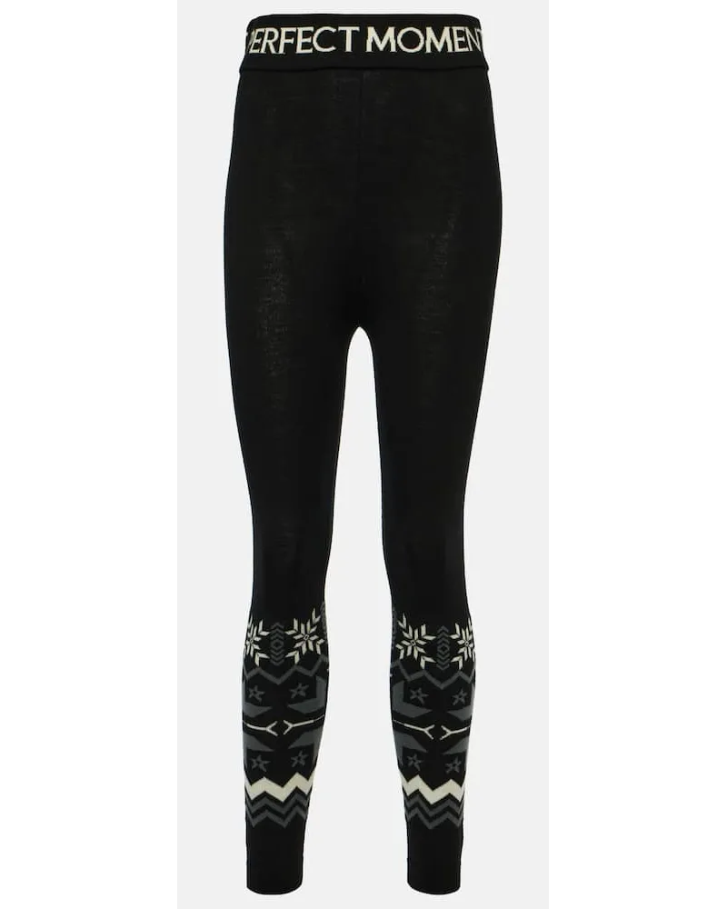 Perfect Moment Leggings Nordic in lana con intarsi Nero