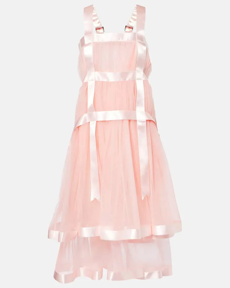Noir Kei Ninomiya Abito midi in tulle Rosa