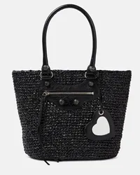 Balenciaga Borsa Le Cagole Medium in rafia Nero