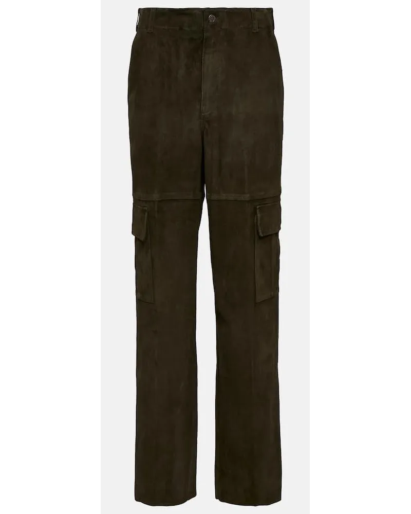 Stouls Pantaloni cargo Axel in suede Verde