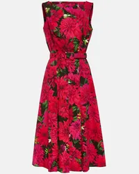 Oscar de la Renta Abito midi in misto cotone Multicolore