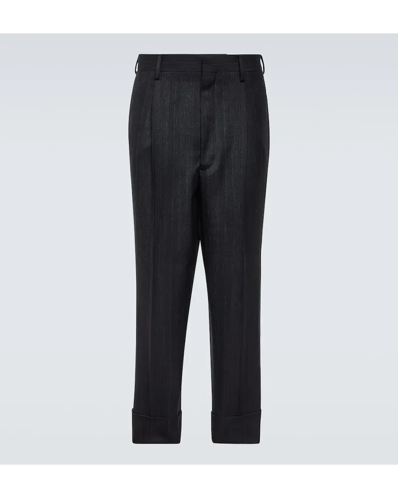 Prada Pantaloni chino in lana Blu