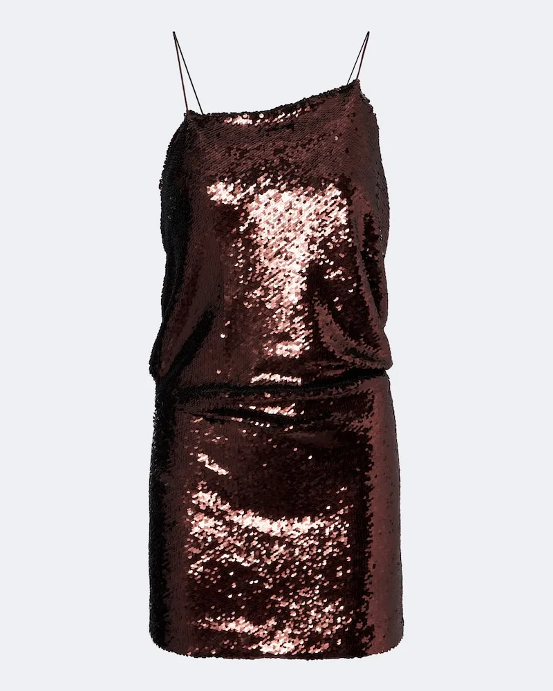 Alex Perry Abito corto con paillettes Marrone