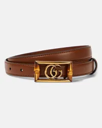 Gucci Cintura Double G in pelle Marrone