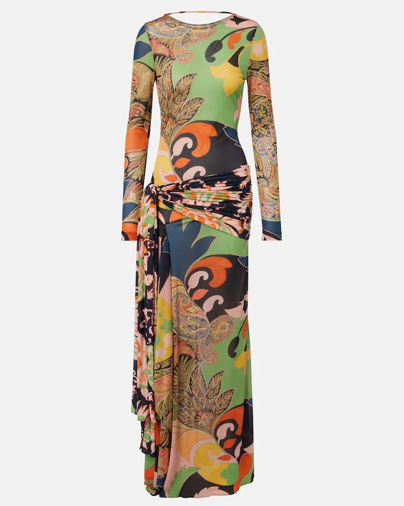 Etro Abito lungo con stampa paisley Multicolore