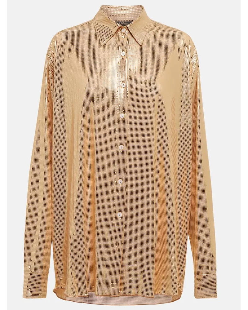 Oséree OsÃ©ree Camicia Disco con decorazioni dorate Oro