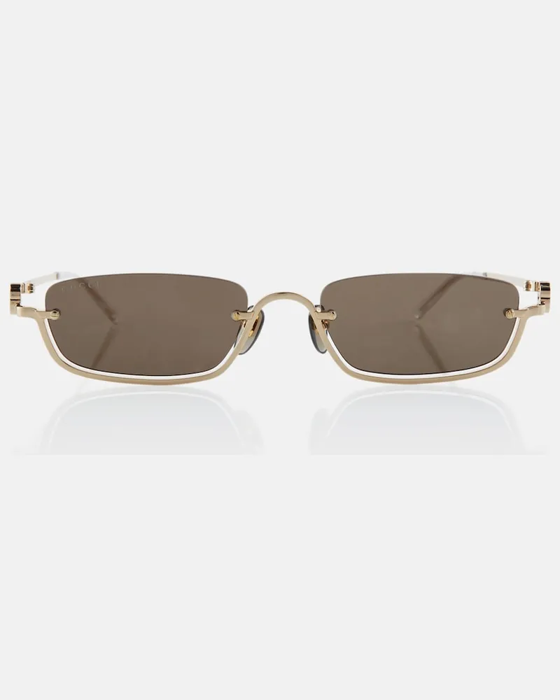 Gucci Occhiali da sole rettangolari Oro