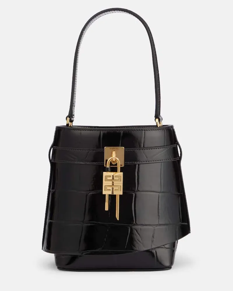 Givenchy Secchiello Shark Lock Medium in pelle Nero