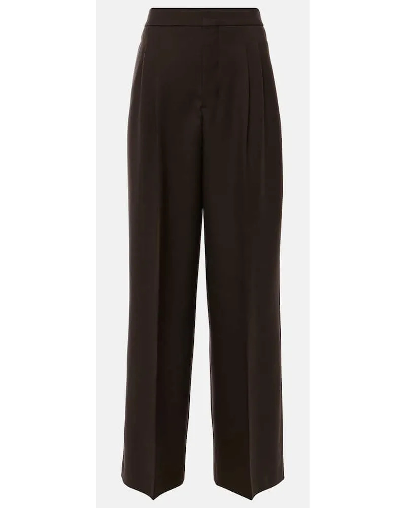 AMI Paris Pantaloni regular in lana vergine Marrone