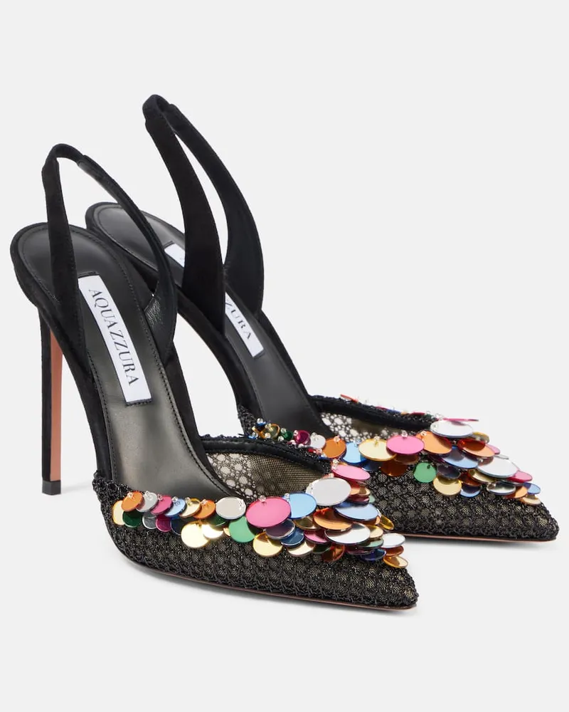 Aquazzura Pumps slingback Can Can 105 in suede Nero