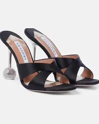 Aquazzura Sandali Yes Darling 95 in raso Nero