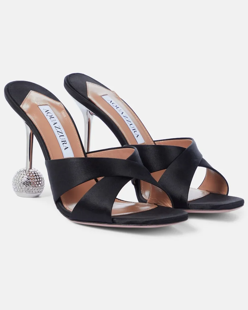 Aquazzura Sandali Yes Darling 95 in raso Nero