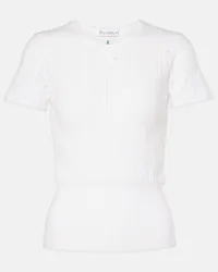 J.W.Anderson Top in cotone pointelle e cashmere Bianco