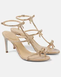 René Caovilla Sandali Caterina 80 con cristalli Beige