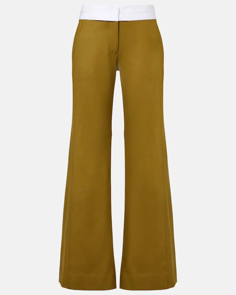 Victoria Beckham Pantaloni regular a vita alta Verde