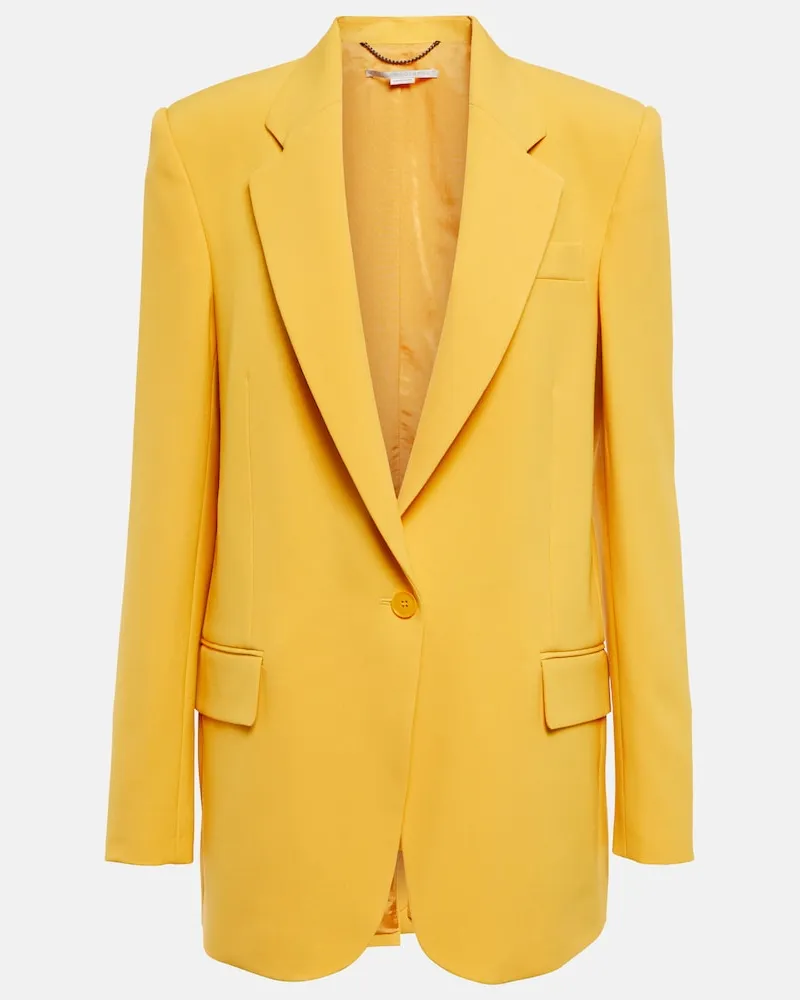 Stella McCartney Blazer monopetto in misto lana Giallo