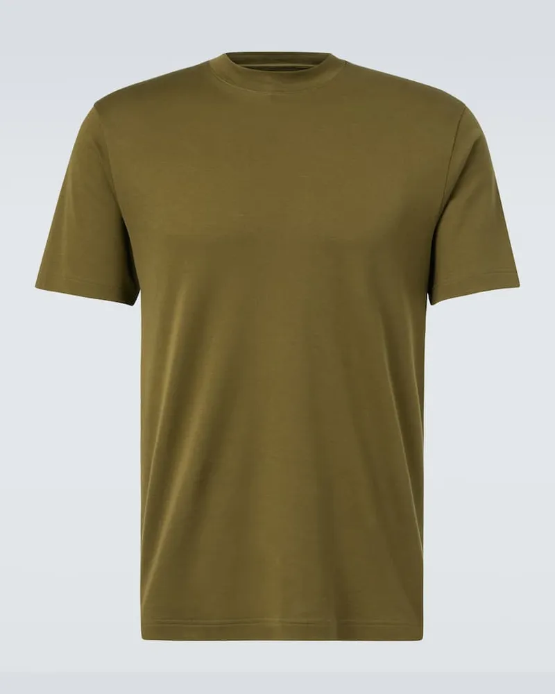 Loro Piana T-shirt Ray in jersey di cotone Verde