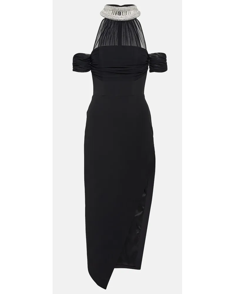 David Koma Abito midiÂ con scollo allâamericana Nero