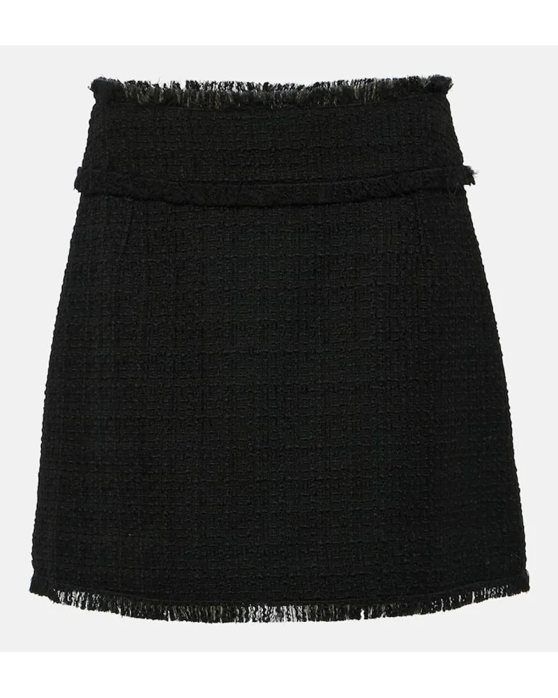 Dolce & Gabbana Minigonna in tweed di misto lana Nero
