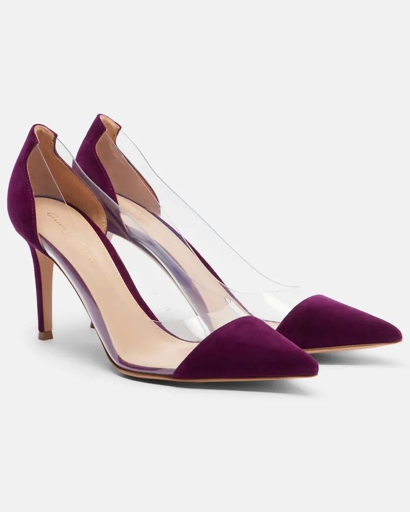 Gianvito Rossi Pumps Plexi in suede e TPU Viola