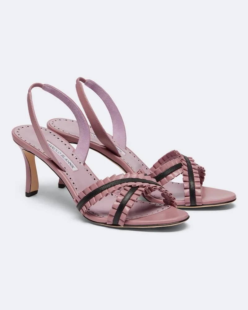 Manolo Blahnik Sandali Volusan slingback in pelle Viola