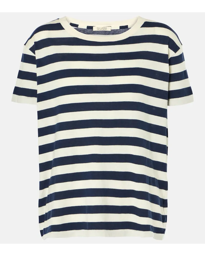 Nili Lotan T-shirt Brady in cotone a righe Blu