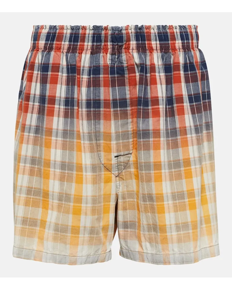 Maison Margiela Shorts in cotone a quadri Multicolore