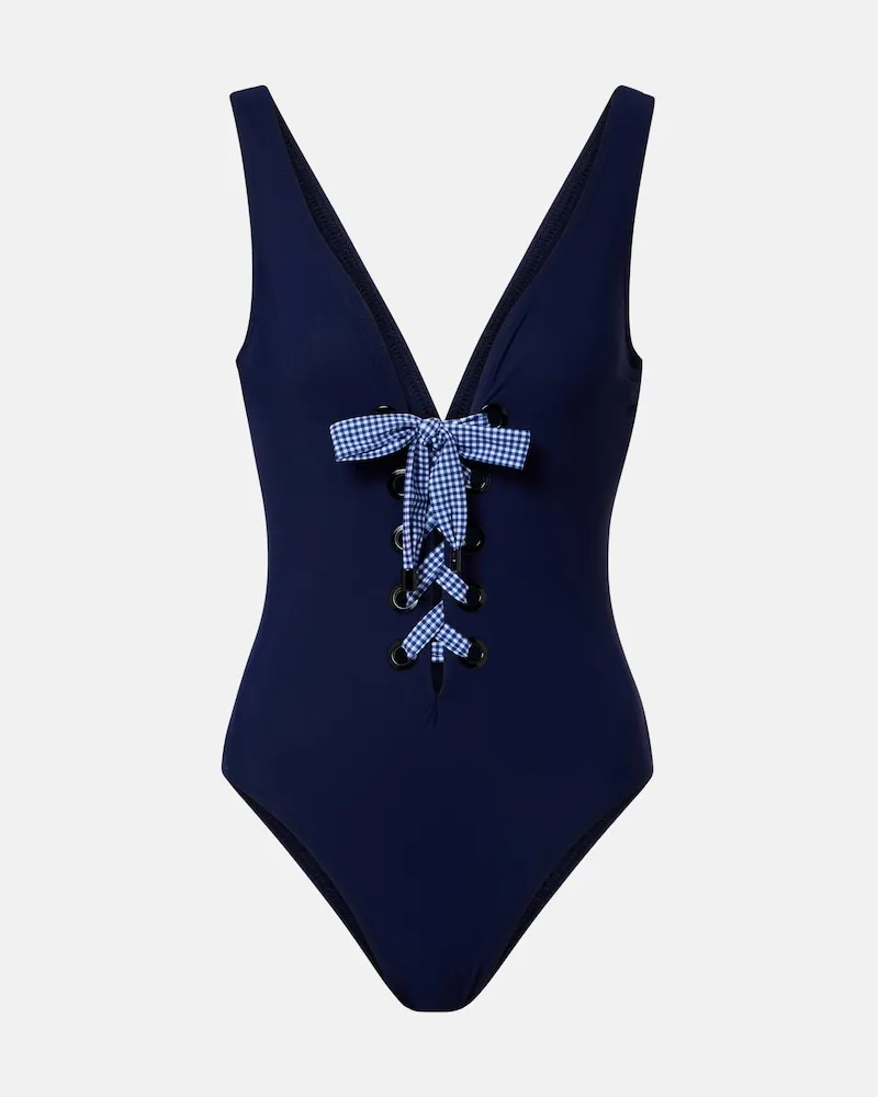 Karla Colletto Costume intero con fiocco Blu