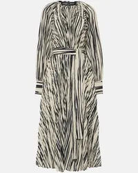 Proenza Schouler Abito midi Carol in chiffon a righe Neutro