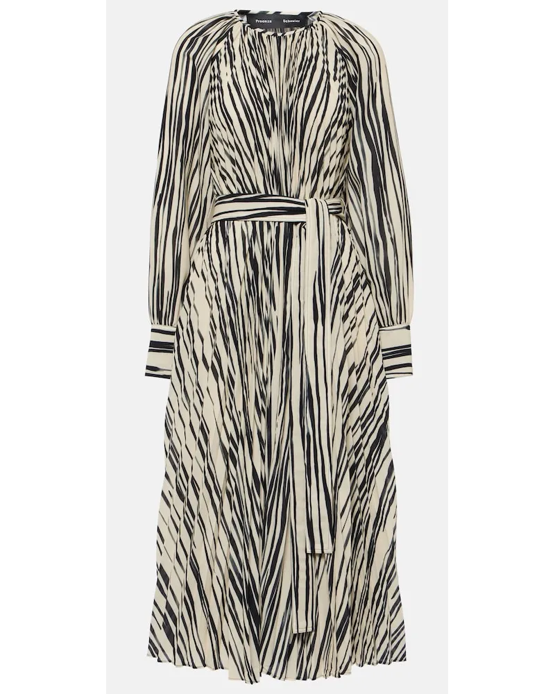 Proenza Schouler Abito midi Carol in chiffon a righe Neutro