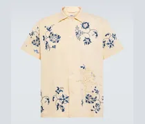 Camicia Mended Floral in cotone e lino