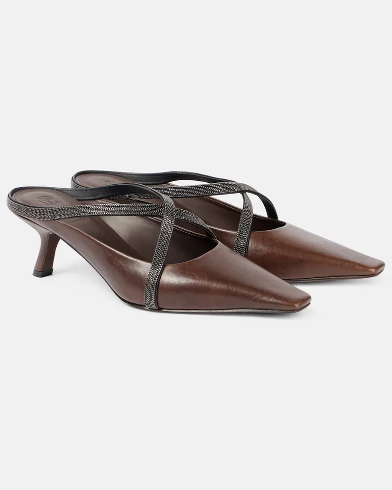 Brunello Cucinelli Mules in pelle Marrone